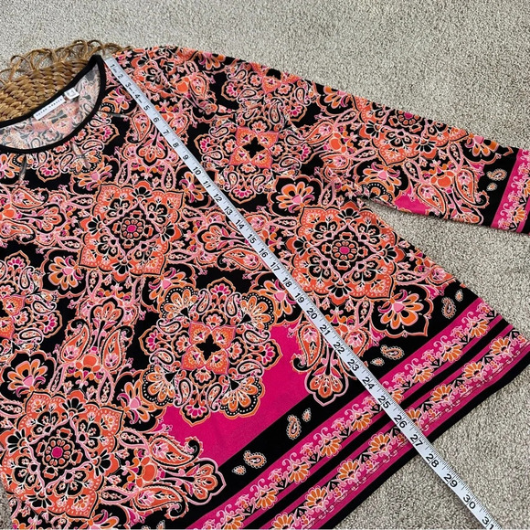 Susan Graver Bundle (2) Long Sleeve Printed Blouse Top Tunic Jersey Boho Size L - Picture 8 of 15